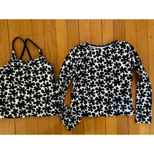 Marimekko Black & White Flower RashGuard & Swim To